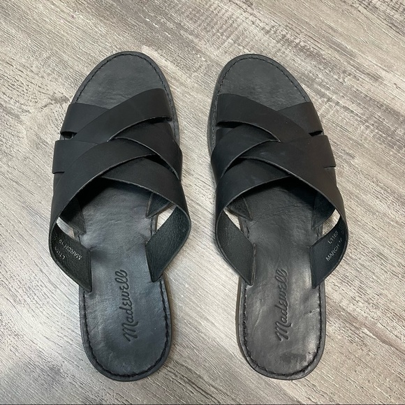 Madewell Boardwalk Woven Slide Sandals Black​​ - Picture 2 of 7